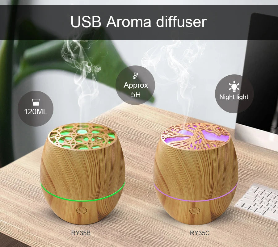 Led High Quality Diffuser With Essential Oil Ultrasonic Aroma Diffuser Usb Air Conditioner Humidifier