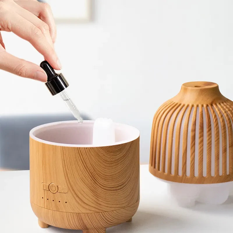 Essential Oil Diffuser 500ml Air Humidifier Electric Wooden Colourful Humidifier Aroma Diffuser