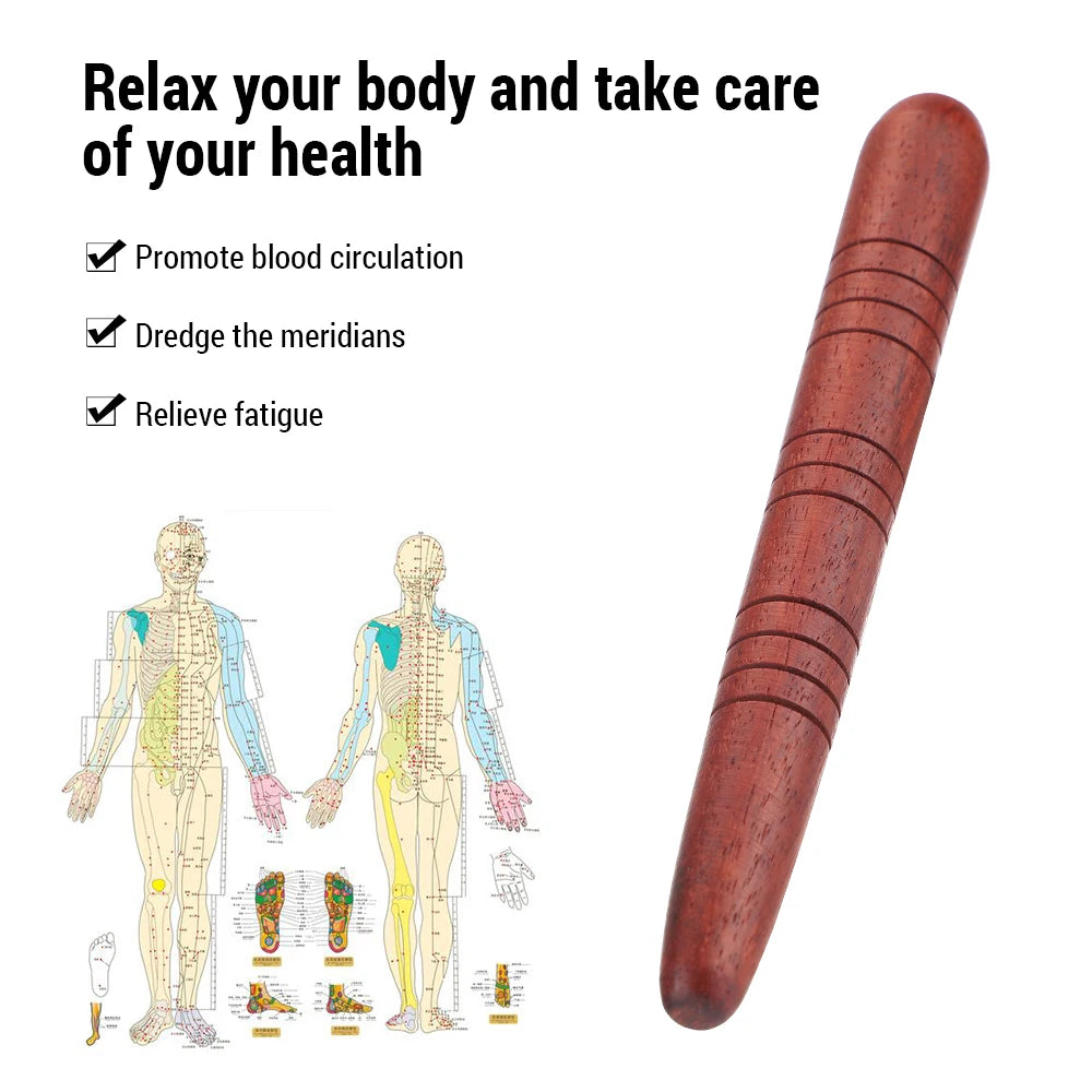 Wooden Foot Spa Physiotherapy Thai Massage Health Relaxation Wood Stick Tools Wooden Massage Stick Manual Massage Health Care