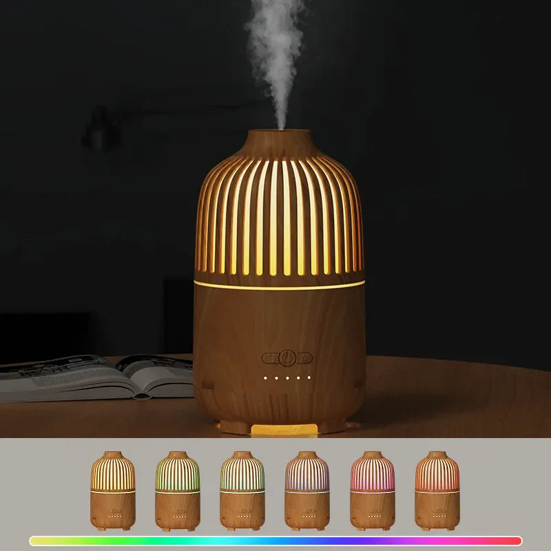 Essential Oil Diffuser 500ml Air Humidifier Electric Wooden Colourful Humidifier Aroma Diffuser