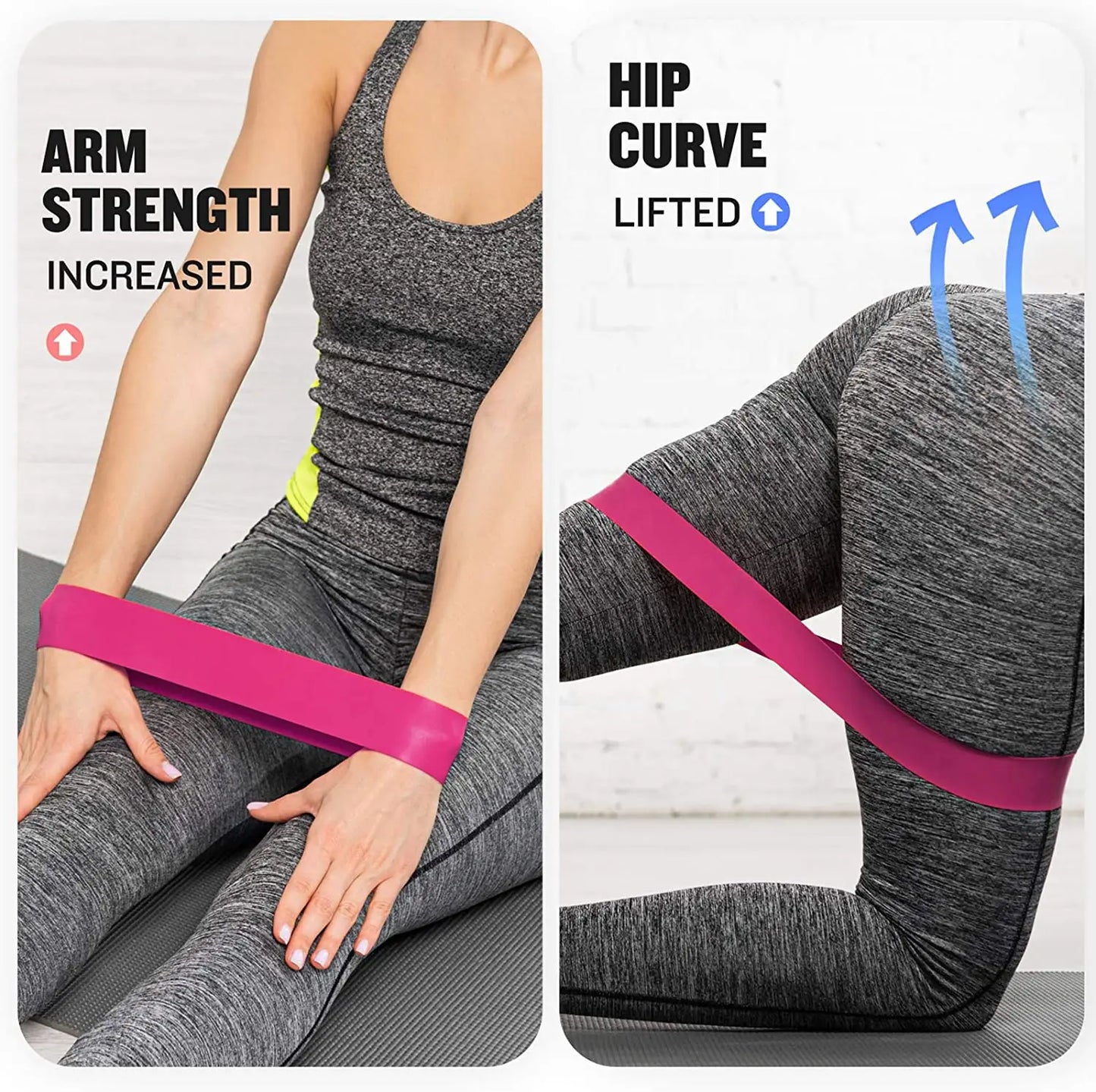 Resistance Loop Exercise Bands 5 Different Resistance Levels Elastic Band Suitable for arm Leg Stretching and Strength Training