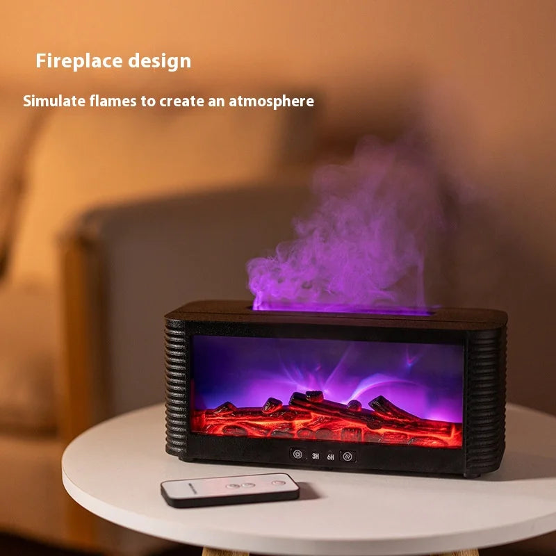Simulated Bonfire Flame Diffuser Room Ultrasonic Fire Humidifier 250ml Fireplace Essential Oil Aroma Diffuser with Timer