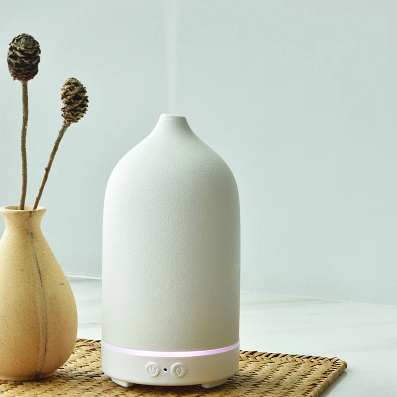 Simple Black White Elegant Color Ceramic Essential Oil Diffusers Ultrasonic Aroma Diffuser Aromatherapy Diffuser air Humidifiers