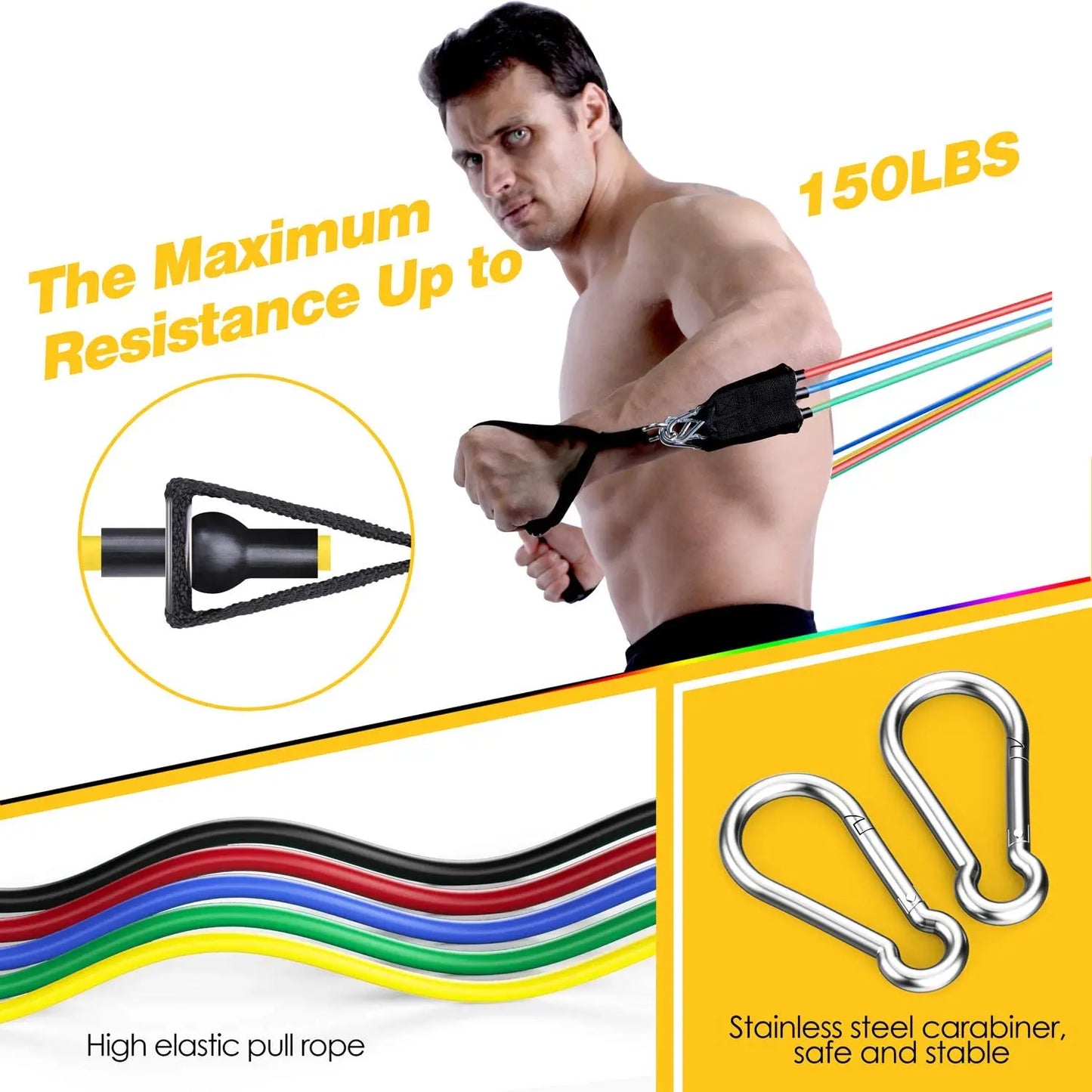 Resistance Bands Set Workout Exercise Fitness Gym Set Bands for Musle Training Physical Therapy Shape Body Workout From Home