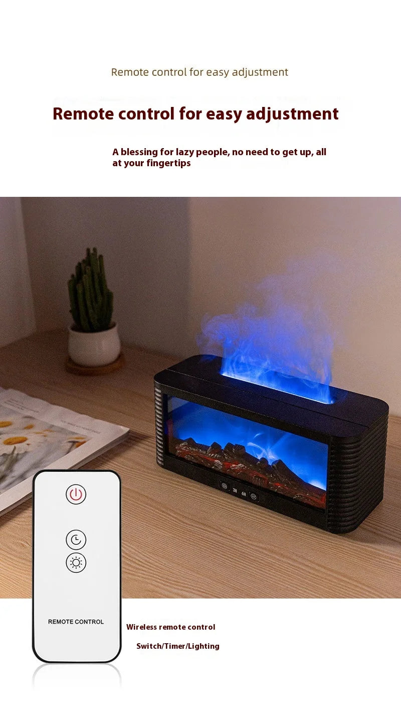 Simulated Bonfire Flame Diffuser Room Ultrasonic Fire Humidifier 250ml Fireplace Essential Oil Aroma Diffuser with Timer