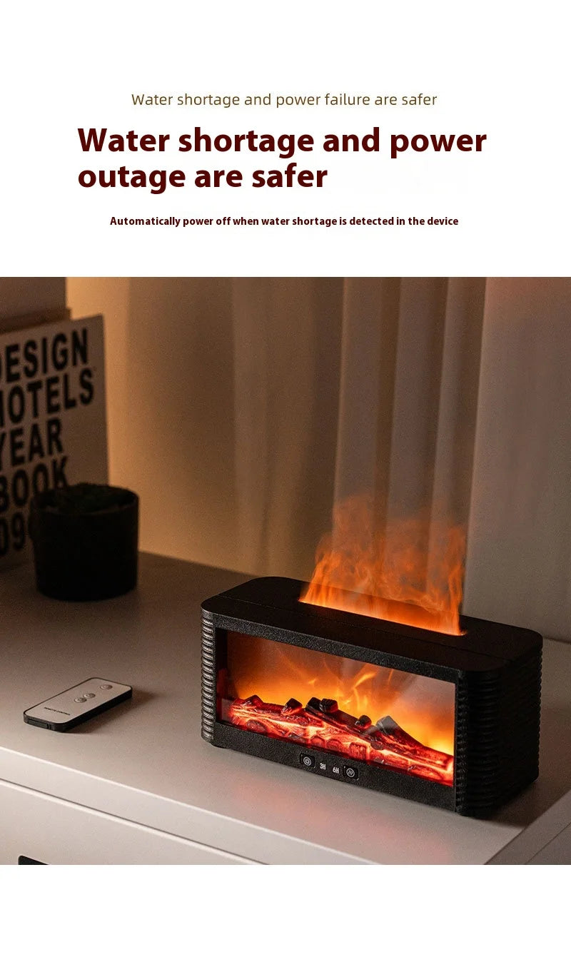 Simulated Bonfire Flame Diffuser Room Ultrasonic Fire Humidifier 250ml Fireplace Essential Oil Aroma Diffuser with Timer