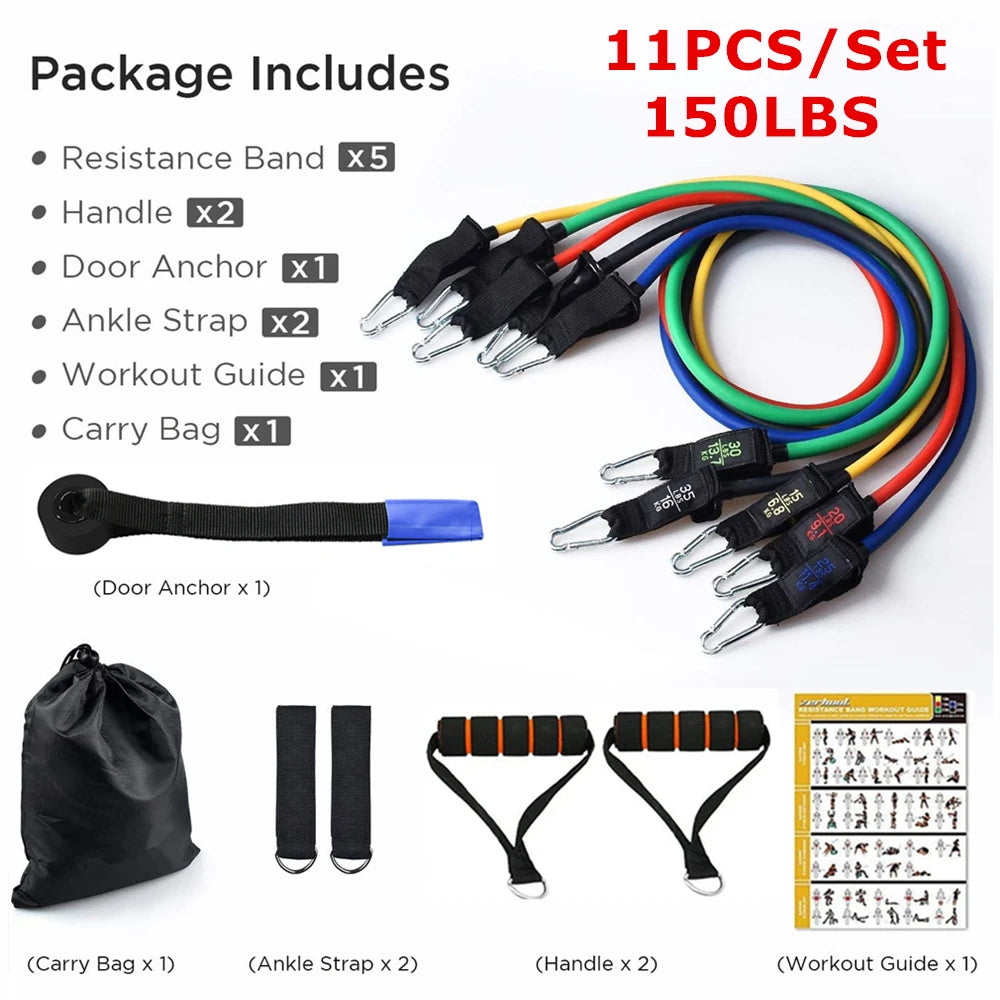 Resistance Bands Set Workout Exercise Fitness Gym Set Bands for Musle Training Physical Therapy Shape Body Workout From Home