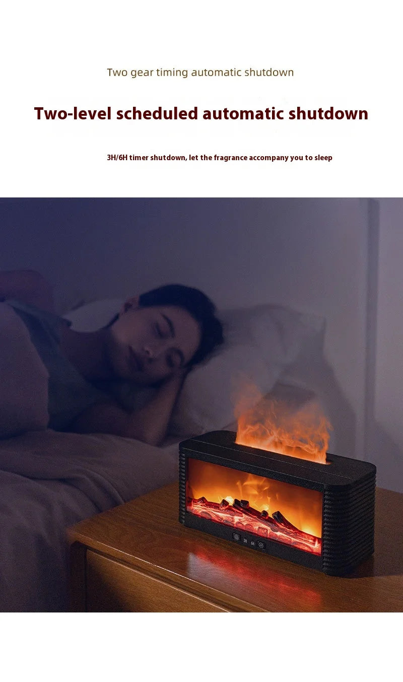 Simulated Bonfire Flame Diffuser Room Ultrasonic Fire Humidifier 250ml Fireplace Essential Oil Aroma Diffuser with Timer