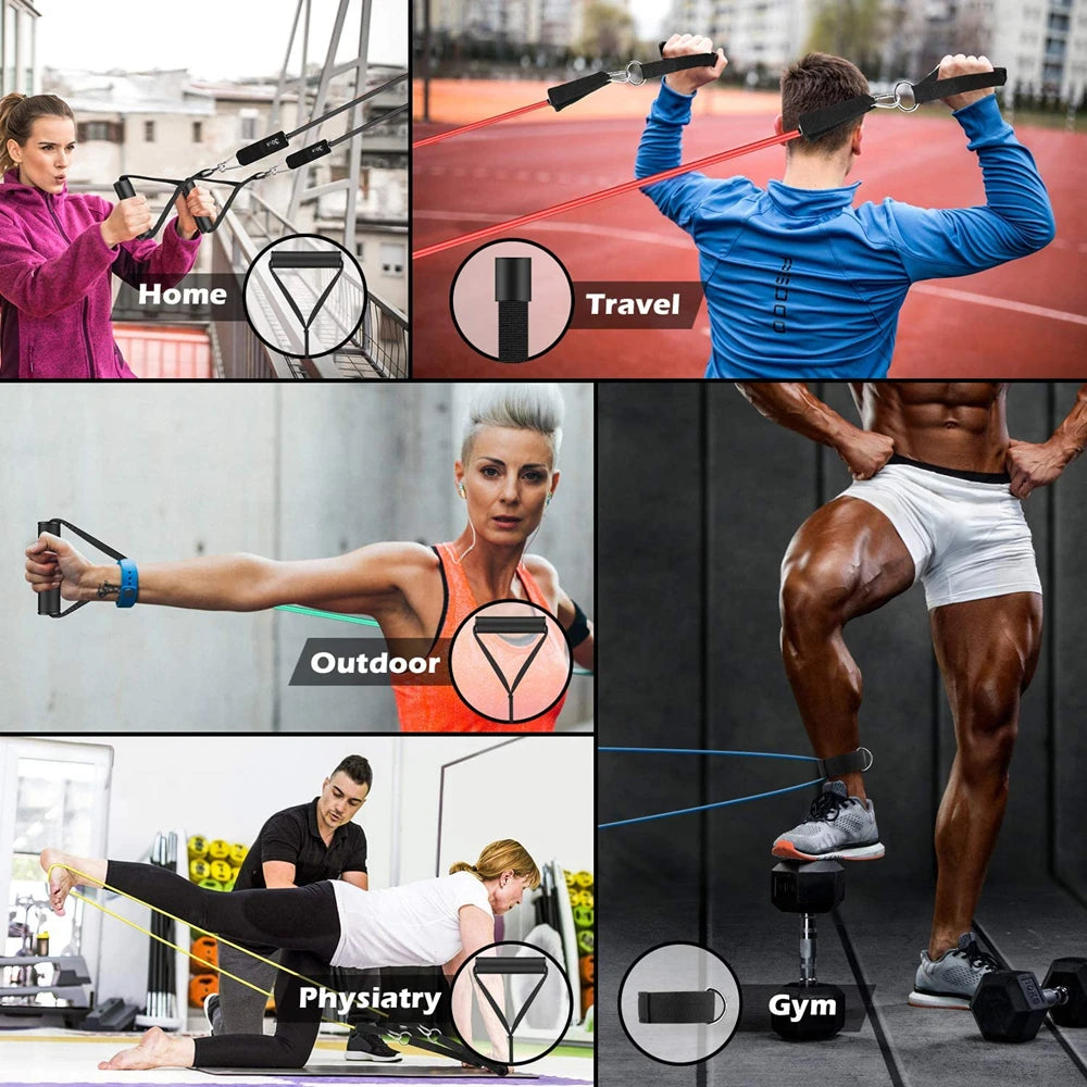 Resistance Bands Set Workout Exercise Fitness Gym Set Bands for Musle Training Physical Therapy Shape Body Workout From Home
