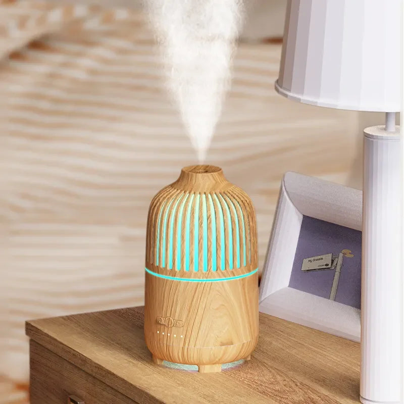 Essential Oil Diffuser 500ml Air Humidifier Electric Wooden Colourful Humidifier Aroma Diffuser