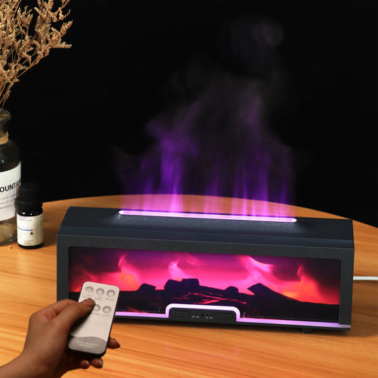 Factory Wholesale  Fireplace Diffuser 200ml Convenient Desktop Aromatherapy Machine with Remote Control Essential Oil Humidifier