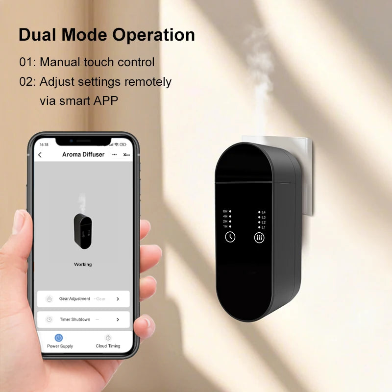 Household Electric Waterless Air Freshener Wall Mounted Aroma Essential Oil Plug in Diffuser