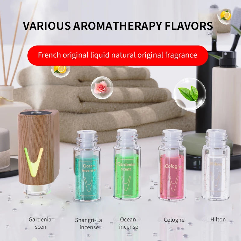 Cool Mist Mini Portable Perfume Air Freshener Waterless Essential Oil Diffuser Smart Car Aroma Diffuser With Oil Set