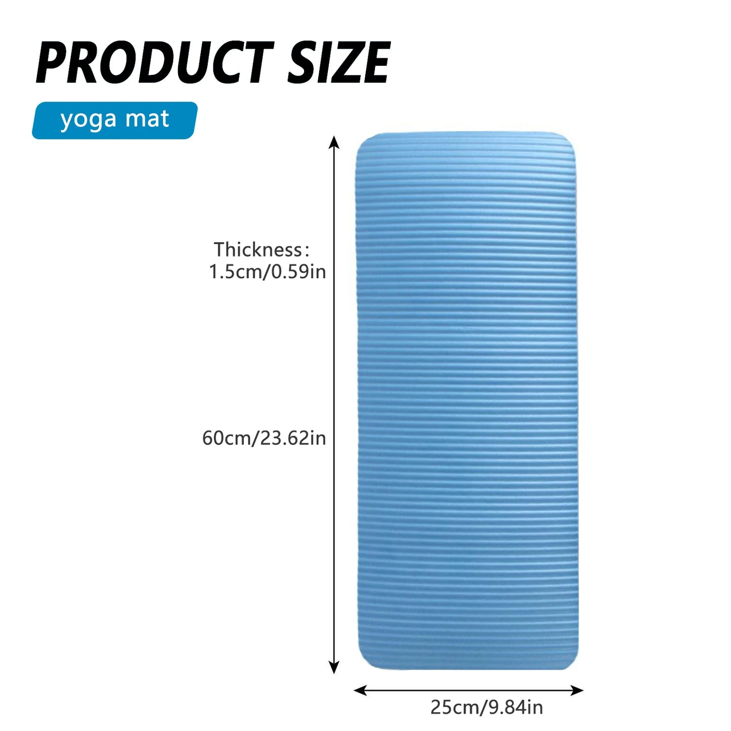 60x25cm Yoga Mat 15mm Home Fitness Mat For Yoga Pilates Flat Support Belly Roll Sports Portable Indoor Outdoor Sports Equipments