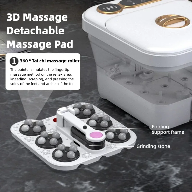 Automatic Foot Spa Bath Massager with Screen Touch Controller Warm Heated Electric Roller for Feet Washing Fatigue Relief Gift