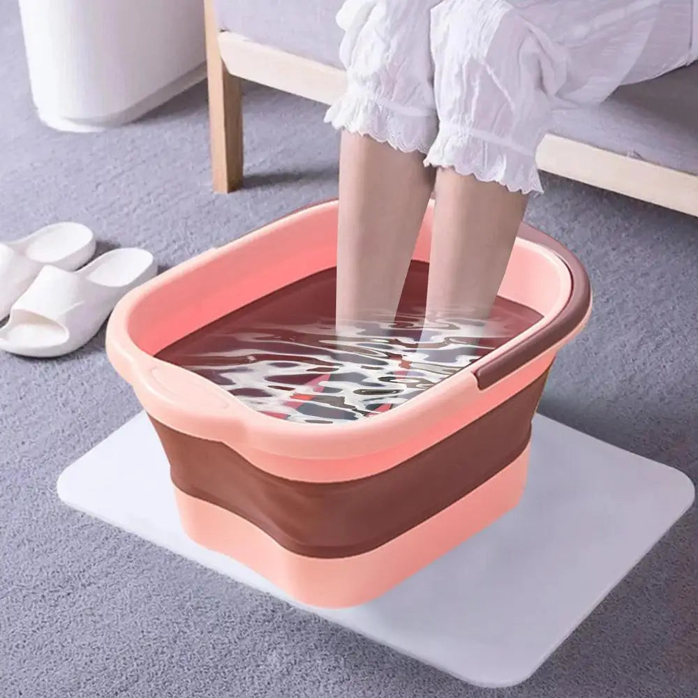 Folding Foot Bathtub Foot Soak Bath Tub With Massaging Rollers Stress Relief Foot Spa For Family Pedicure Soaking Tired Feet