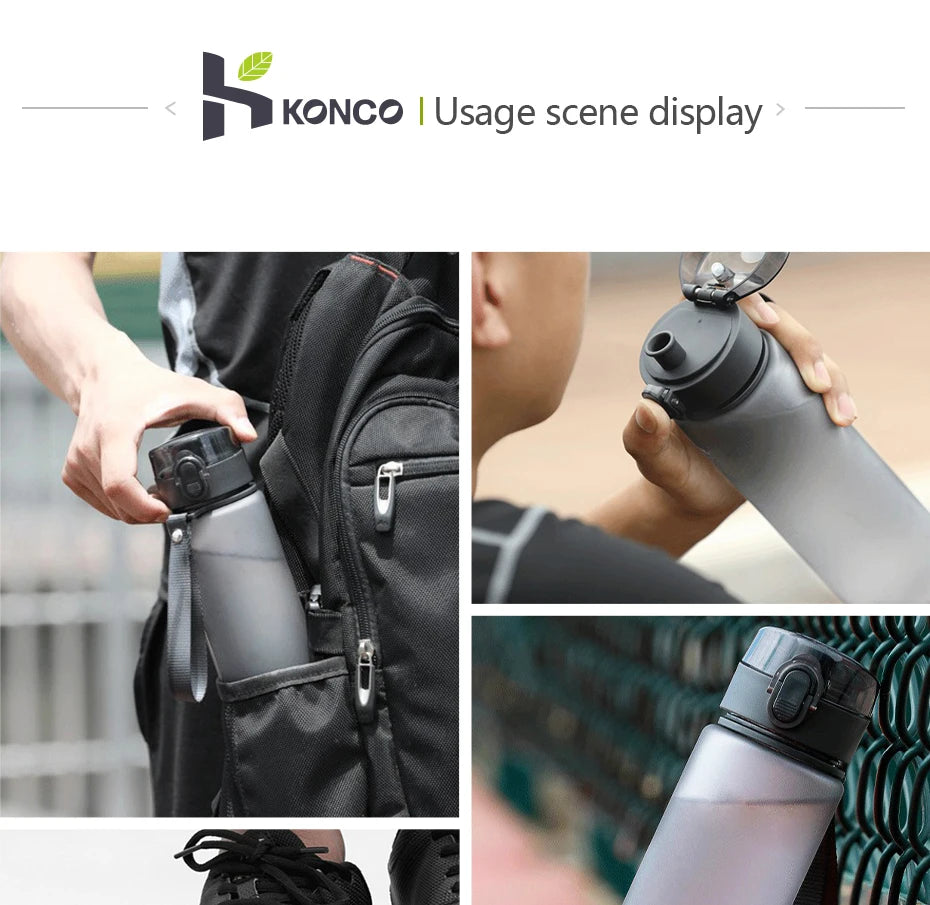 400/560ml Water Bottle Sports Drinking Bottle Portable Leak Proof Shaker Bottle Plastic Drinkware Outdoor Sport Fitness BPA Free
