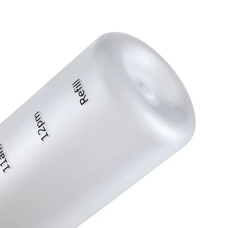 New 1L Water Bottle with Time Stamp BPA Free Reusable Fitness Sports Outdoor Travel Leakproof Water Cup Frosted Kettle
