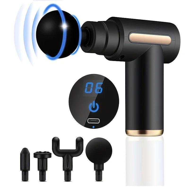 1 Massage Gun, Handheld Deep Muscle Massager for Body, Back, and Neck Pain, Ultra-Compact and Elegant Design, High Torque Drive, 6 Modes and 6 Gears