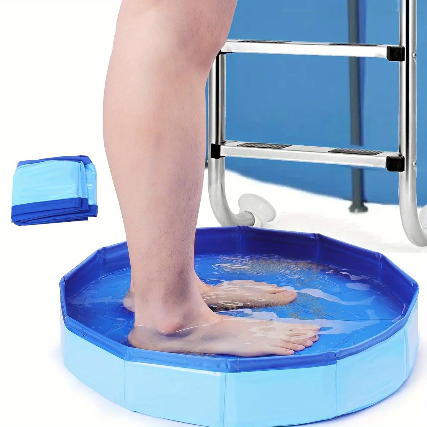 Inflatable Pool Foot Bath Basin, Swimming Pool Clean Feet, Foot Soaking Bath Basin for Pool Entry Ladder, Home Spa Treatment