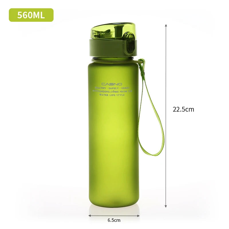 400/560ml Water Bottle Sports Drinking Bottle Portable Leak Proof Shaker Bottle Plastic Drinkware Outdoor Sport Fitness BPA Free
