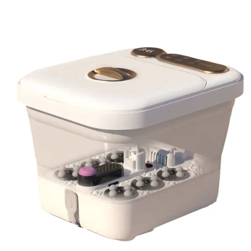 Automatic Foot Spa Bath Massager with Screen Touch Controller Warm Heated Electric Roller for Feet Washing Fatigue Relief Gift