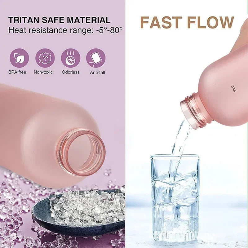 New 1L Water Bottle with Time Stamp BPA Free Reusable Fitness Sports Outdoor Travel Leakproof Water Cup Frosted Kettle