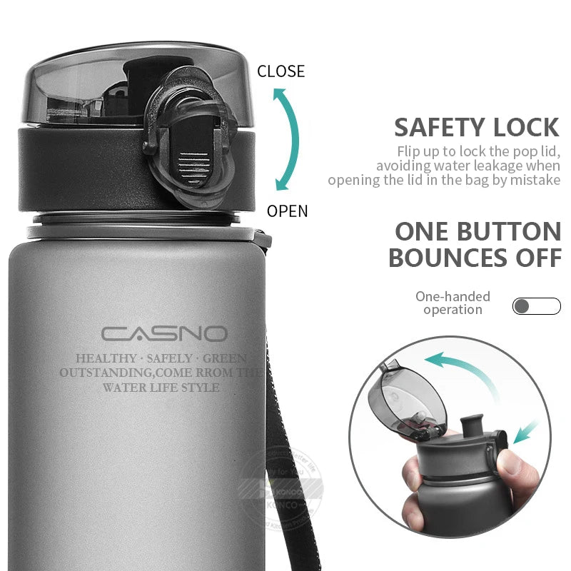 400/560ml Water Bottle Sports Drinking Bottle Portable Leak Proof Shaker Bottle Plastic Drinkware Outdoor Sport Fitness BPA Free