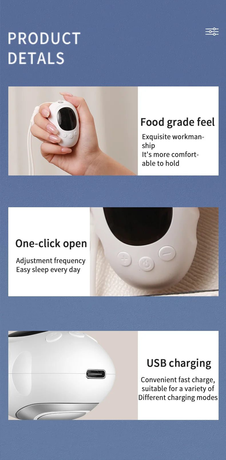 Handheld Sleep Aid Device Relaxation Pressure Relieve Insomnia Instrument Help Sleep Night Anxiety Therapy Relief Sleep Device