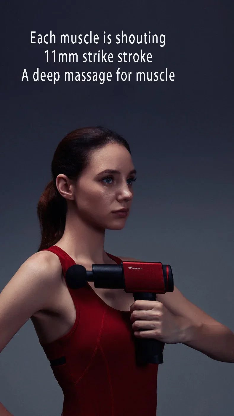 Professional Massage Gun 220W 30KG Strong Force Powerful Deep Muscle Massager Brushless Motor for Training Home Gym