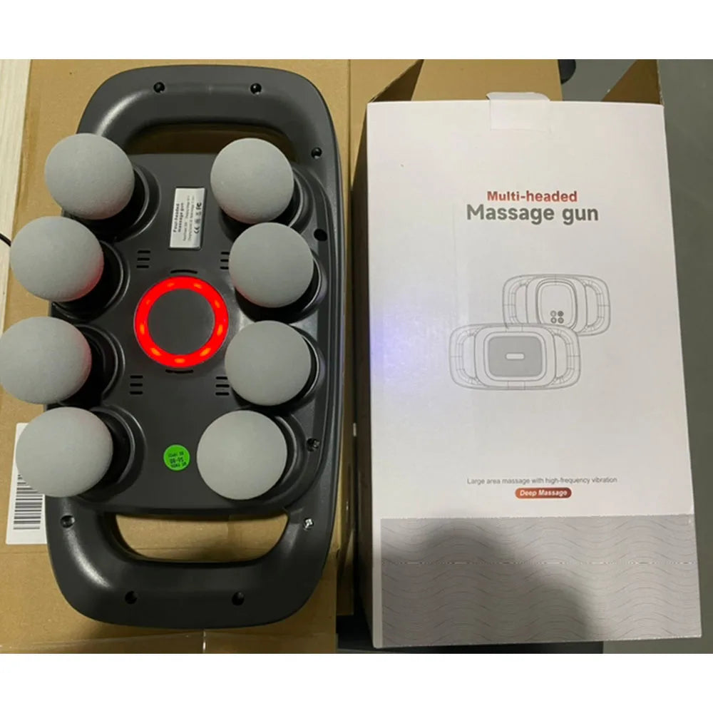 8 Massage Heads Massage Gun Deep Tissue Muscle Relax High Power Wireless High Frequency Vibration Masajeador