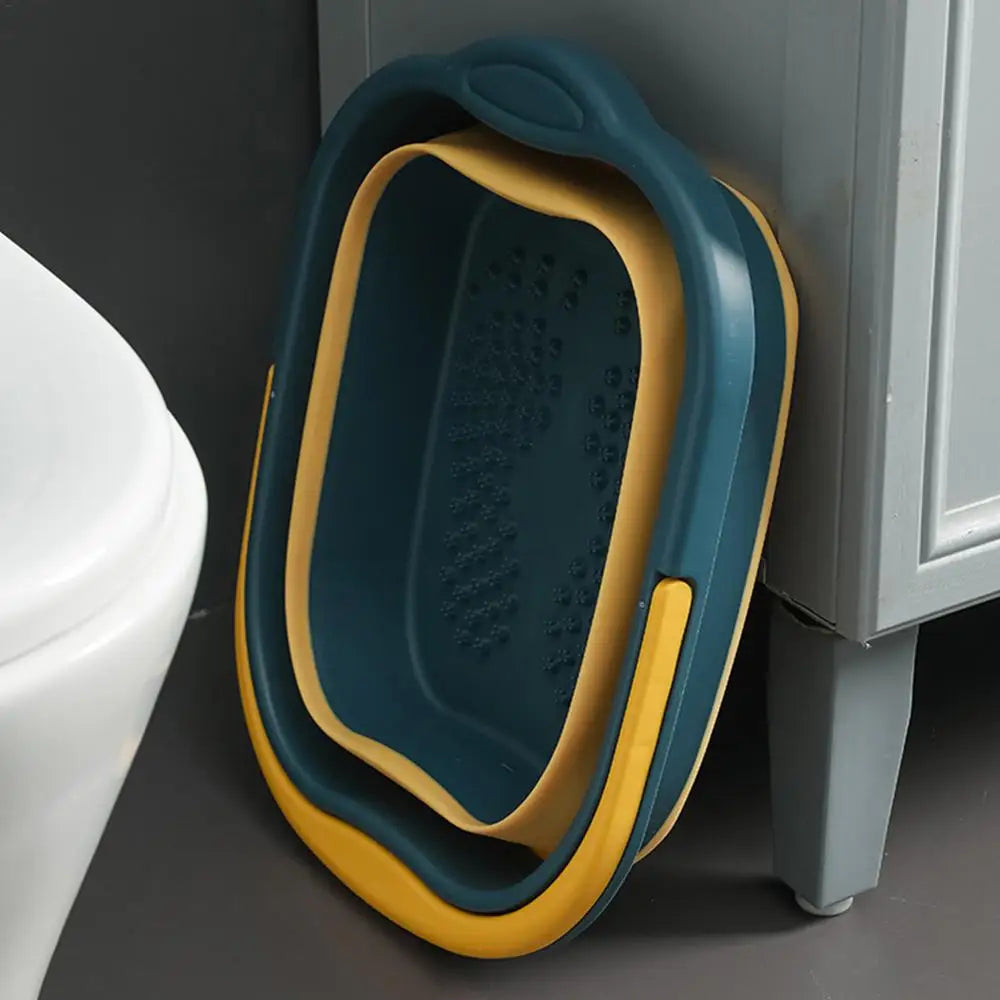 Folding Foot Bathtub Foot Soak Bath Tub With Massaging Rollers Stress Relief Foot Spa For Family Pedicure Soaking Tired Feet