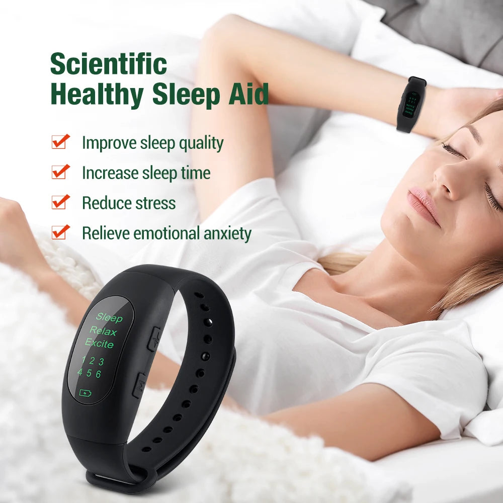 CES Intelligent Wristband Fast Sleeping Device Rest Hypnosis Relief Anxiety Insomnia Artifact EMS Microcurrent Sleep Aid Watch