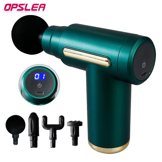 Massage Gun Vibration Massage Machine Deep Muscle Relaxed Therapy LCD Screen 6 Speeds Display Fitness Body Fascia Gun 4 Heads