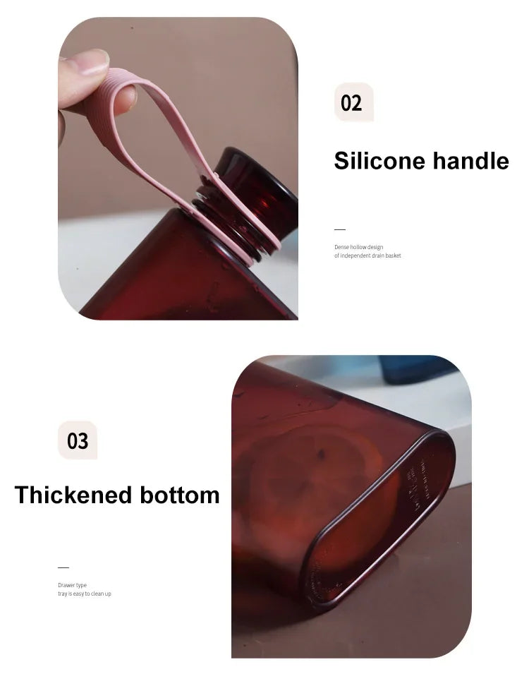 500ML Square Water Bottle Portable A5 Flat Style Water Cup With Handle Outdoor Sports Drinks Kettle Notebook Bottle Drinkware