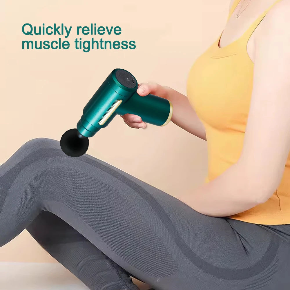 Massage Gun Vibration Massage Machine Deep Muscle Relaxed Therapy LCD Screen 6 Speeds Display Fitness Body Fascia Gun 4 Heads