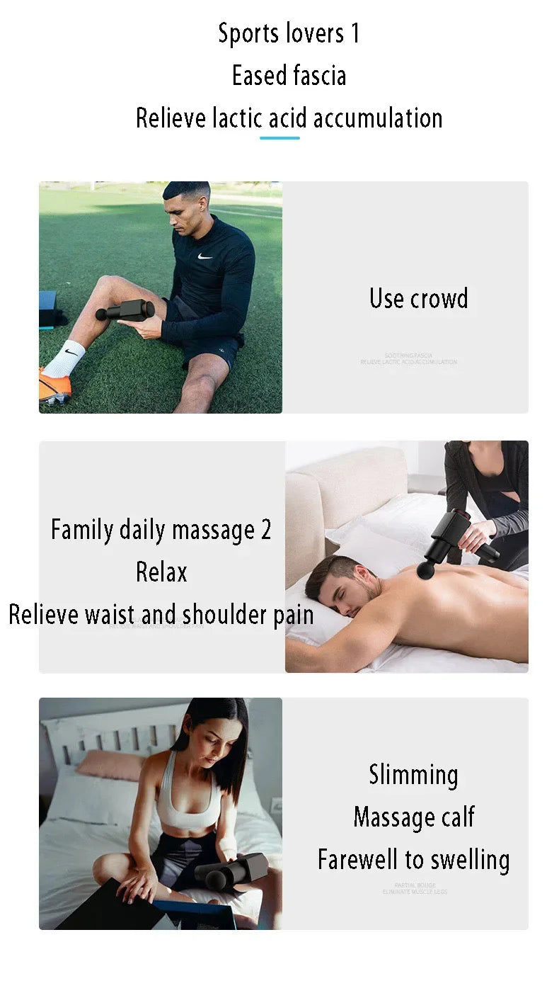 Professional Massage Gun 220W 30KG Strong Force Powerful Deep Muscle Massager Brushless Motor for Training Home Gym