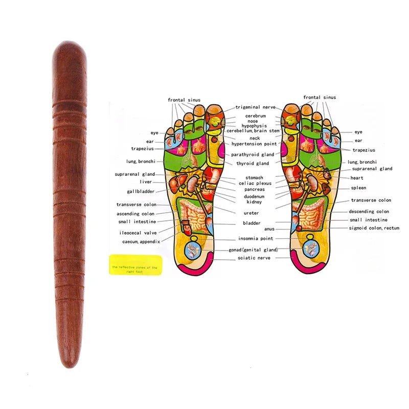 Massage Stick Tool Wooden Foot Spa Physiotherapy Reflexology Thai Foot Massage Tool