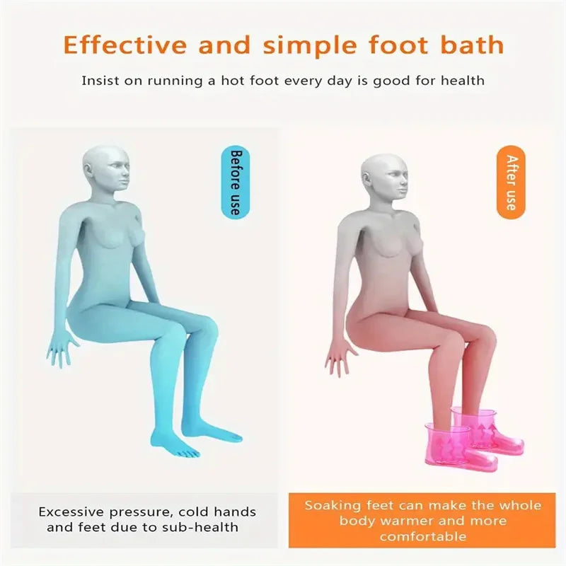 Foot Tub Foot Soaking Shoes Bath Massage Therapy Boots Portable Massage Home Feet Relaxation Slipper Acupoint Health Care