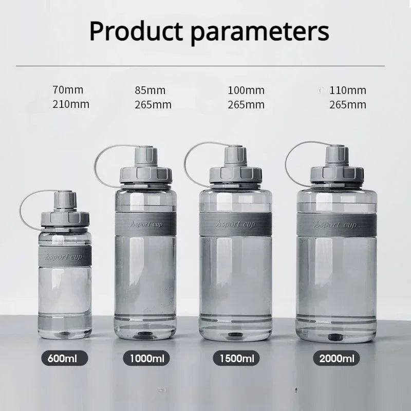 2 Liter Big Water Bottle With Straw 2L/1.5L/1L/0.6L Large Capacity School Gym Sports Drinking Bottles Fitness botella de agua 물병