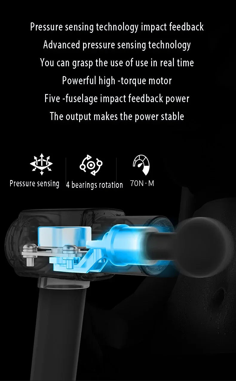 Professional Massage Gun 220W 30KG Strong Force Powerful Deep Muscle Massager Brushless Motor for Training Home Gym