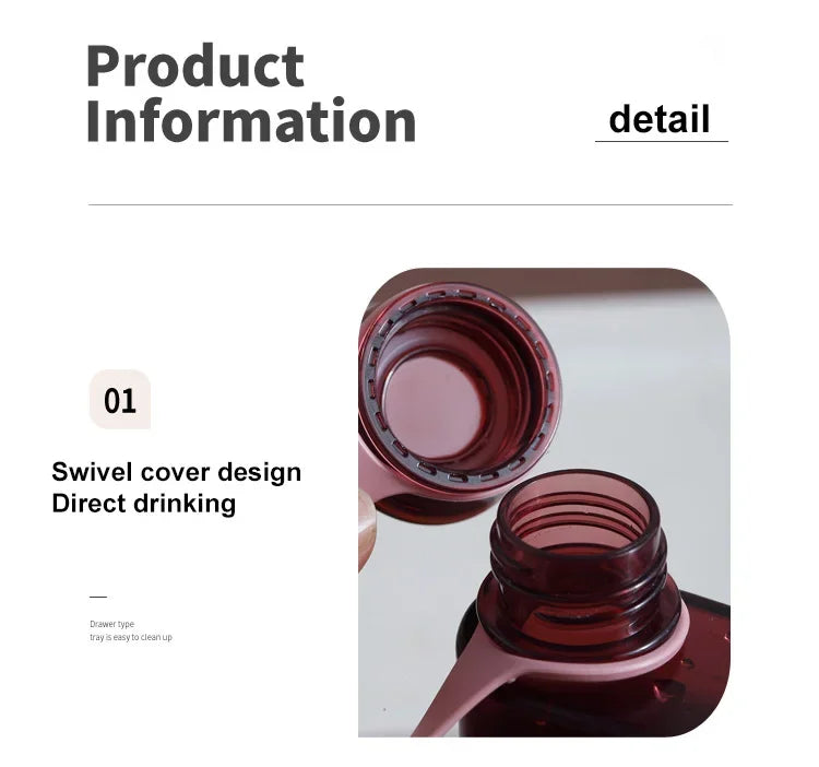 500ML Square Water Bottle Portable A5 Flat Style Water Cup With Handle Outdoor Sports Drinks Kettle Notebook Bottle Drinkware