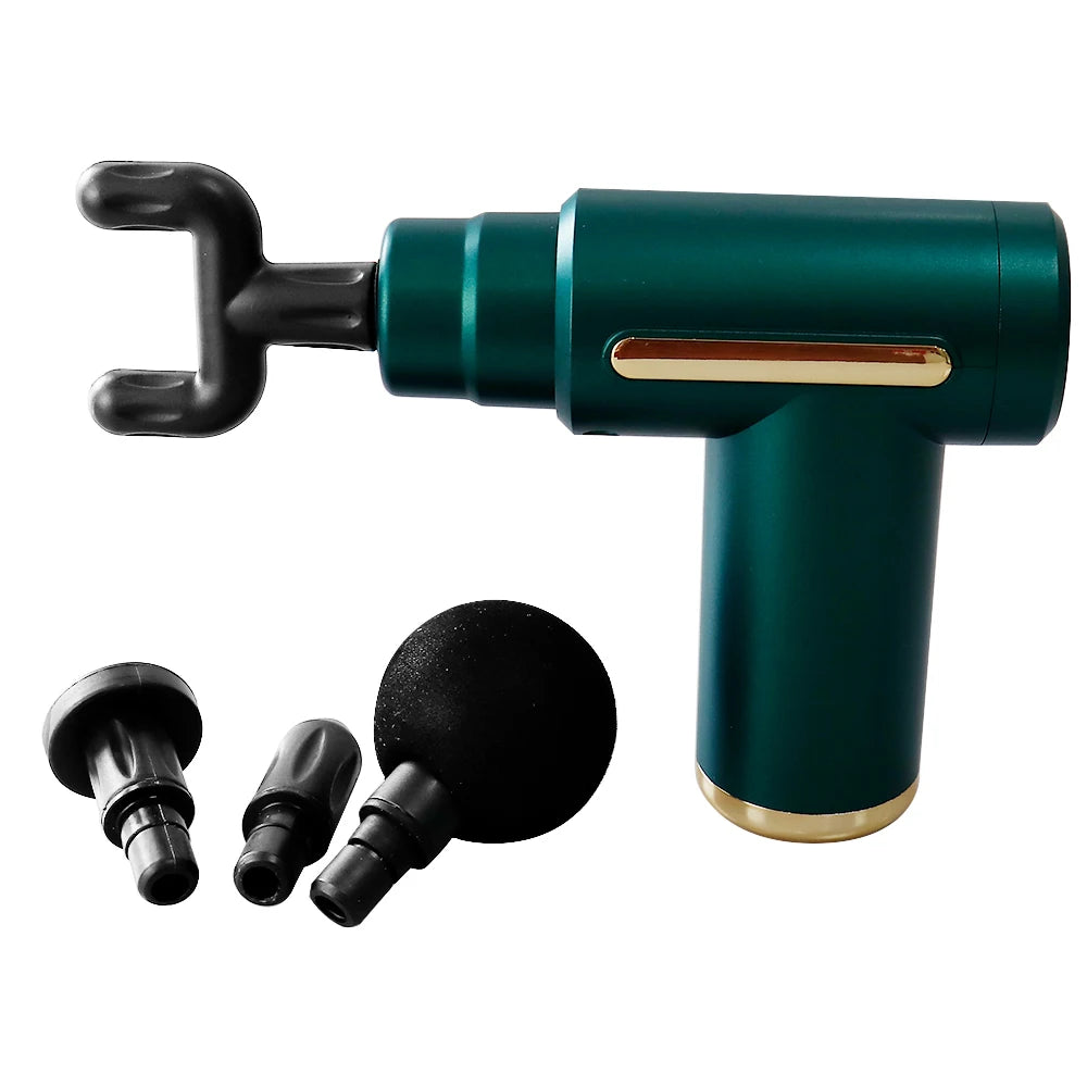 Massage Gun Vibration Massage Machine Deep Muscle Relaxed Therapy LCD Screen 6 Speeds Display Fitness Body Fascia Gun 4 Heads