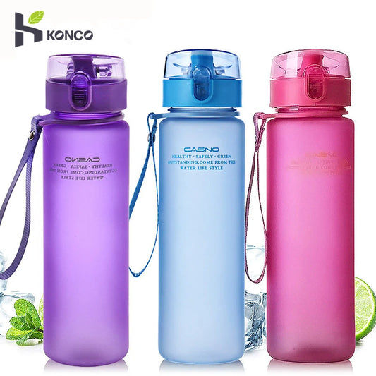 400/560ml Water Bottle Sports Drinking Bottle Portable Leak Proof Shaker Bottle Plastic Drinkware Outdoor Sport Fitness BPA Free