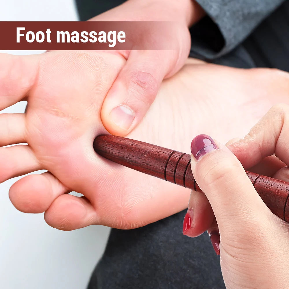 Wooden Foot Spa Physiotherapy Reflexology Thai Foot Massage Health Chart Free Massage Stick Tool
