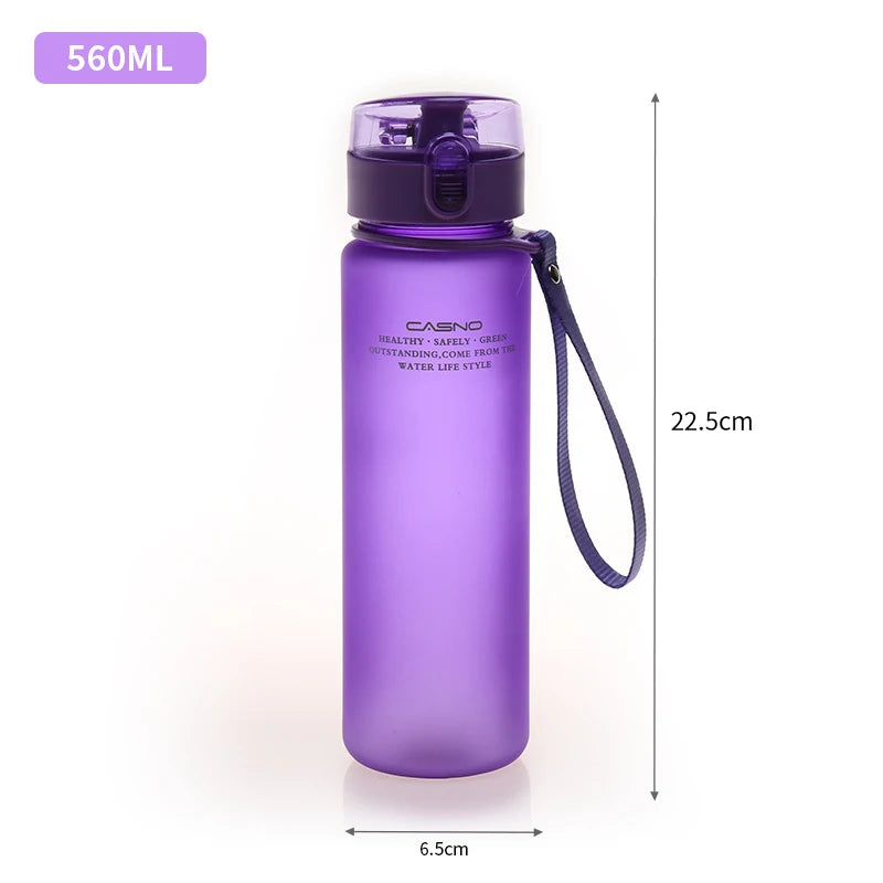 400/560ml Water Bottle Sports Drinking Bottle Portable Leak Proof Shaker Bottle Plastic Drinkware Outdoor Sport Fitness BPA Free
