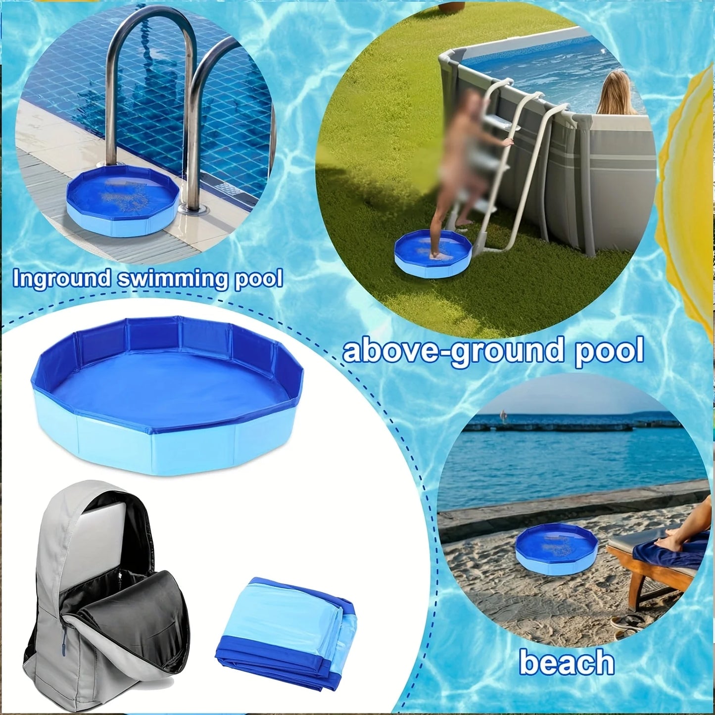 Inflatable Pool Foot Bath Basin, Swimming Pool Clean Feet, Foot Soaking Bath Basin for Pool Entry Ladder, Home Spa Treatment