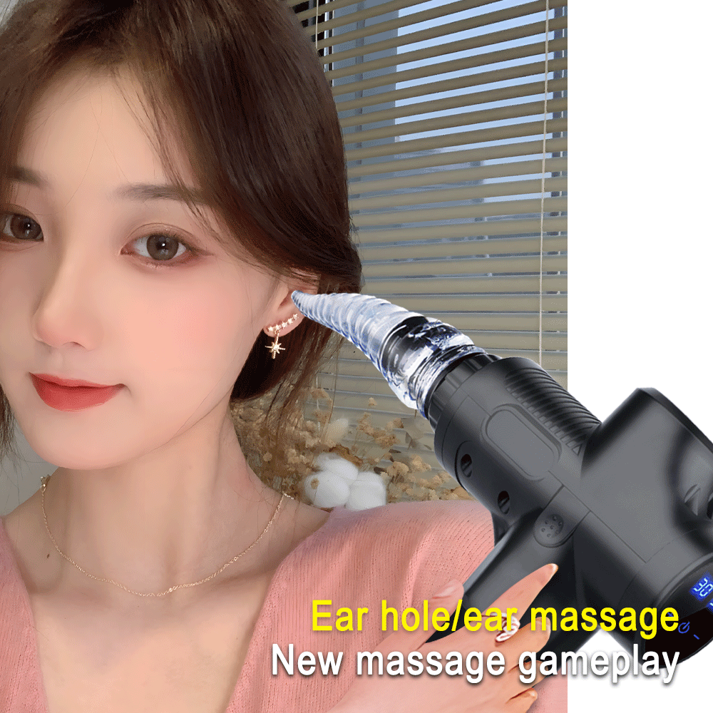 Massage Gun Variable Frequency Dual mode 4x Strike Massager head Massager Body Neck Back Leg Fitness Tool 5 Levels Fascial gun