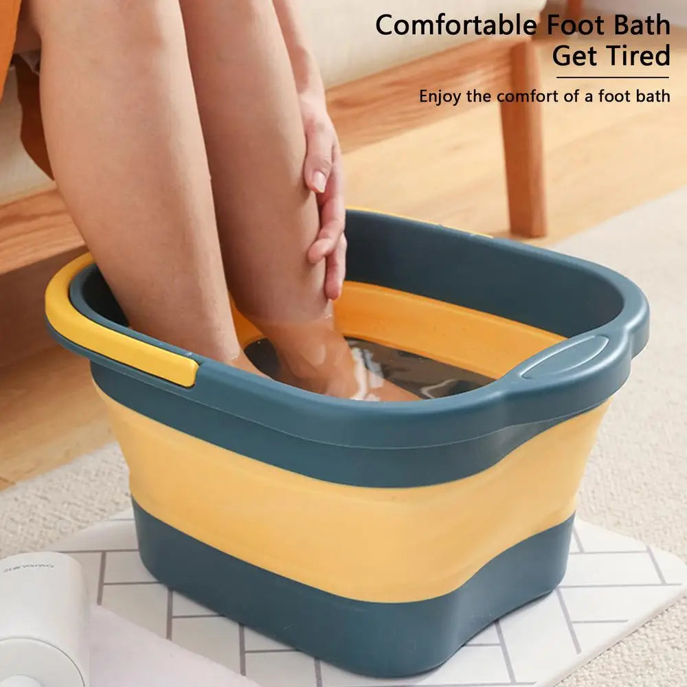 Folding Foot Bathtub Foot Soak Bath Tub With Massaging Rollers Stress Relief Foot Spa For Family Pedicure Soaking Tired Feet