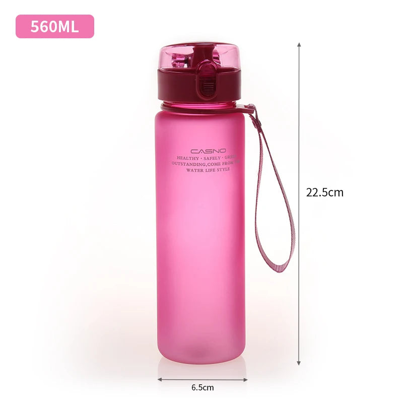 400/560ml Water Bottle Sports Drinking Bottle Portable Leak Proof Shaker Bottle Plastic Drinkware Outdoor Sport Fitness BPA Free
